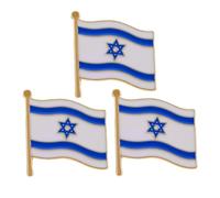 VILLFUL Insigne broche drapeau israélien, épingle décorative, lot de 3, alliage, portable et collectible, pour fête et souvenir, 2.50 * 2.20 * 1.00 CM
