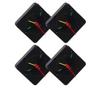 VILLFUL Kit de 4 Mécanismes D'horloge à Quartz Silencieux en Plastique avec Aiguilles Précises, pour Bureaux et Chambres, Remplacement Facile pour Réveils et Horloges Murales