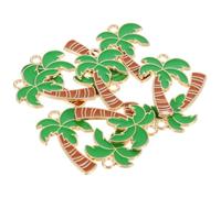 VILLFUL Lot de 10 Pendentifs Cocotier Palmier Métal Vintage Diy, Accessoires Création Bijoux, Breloques Hawaii, Style Tropical pour Femmes, Colliers Bracelets Artisanaux Été Plage