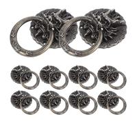 VILLFUL Lot de 10 Poignées Décoratives en Alliage Rétro Tête de Dragon Finition Bronze Antique Petite Poignée de Meuble pour Tiroirs Armoires Cuisine et Caisses à Vin Polyvalente