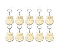 VILLFUL Lot de 10 Set de Set de Porte-clés en Bois Décoratifs Animaux de Dessin Animé, Motif Hibou, Léger et Créatif, pour Garçon et Filles et Idées Présents