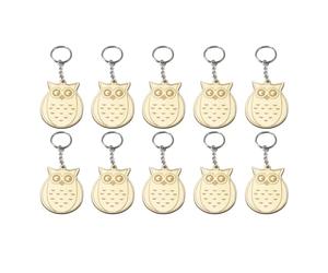 VILLFUL Lot de 10 Set de Set de Porte-clés en Bois Décoratifs Animaux de Dessin Animé, Motif Hibou, Léger et Créatif, pour Garçon et Filles et Idées Présents