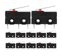 VILLFUL Lot de 12 Micro-interrupteurs de Fin de Course Miniature Compacts à Levier Droit 3 Broches Rouge, Interrupteurs Industriels pour Applications Mécaniques et Électroniques, Contrôle