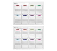 VILLFUL Lot de 2 autocollants muraux effaçables à sec pour planning - Tableau de planification amovible pour liste de tâches et de corvées familiales - Organiseur de tâches quotidiennes 30,5 x 40,6