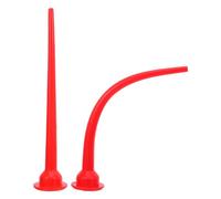 VILLFUL Lot de 2 Buses de Calfeutrage Rouges Longues, Droites et Coudées, Embouts en Silicone Réutilisables pour Pistolets à Colle, Applicateurs Précis pour Mastic et Collage Espaces