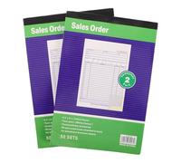 VILLFUL Lot de 2 carnets de reçus de factures commerciales : Bloc de formulaires de reçus de vente A5 pour petites boutiques - Blocs de commandes pour la gestion des commandes (Blanc)