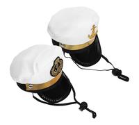VILLFUL Lot de 2 Chapeaux pour Animaux de Compagnie Chapeaux de Cosplay pour Chiens et Chats Taille Motifs Marin et Capitaine Accessoires Photo pour Fêtes et Anniversaires