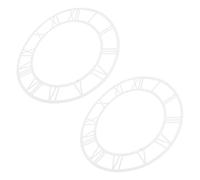 VILLFUL Lot de 2 Horloges Murales Rondes Autocollantes en Acrylique Blanc 25 Cm à Chiffres Romains, Miroir Décoratif Minimaliste pour Salon, Entrée et Hall D’hôtel, Stickers Muraux