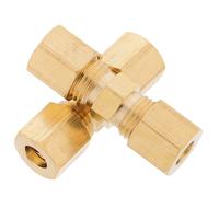 VILLFUL Lot de 2 Raccords de Compression en Laiton 1/4, Union pour Tube de Frein, Couplage Pneumatique et Hydraulique, Fixation Solide pour Basse et Moyenne Pression, Usage Industriel