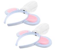 VILLFUL Lot de 2 Serrage-Têtes Oreilles de Souris Cosplay en Tissu Ultra Doux Bleu Ciel Taille Unique Unisexe Accessoires pour Fête D’Halloween et Costume Chef Cuisinier Bandeaux