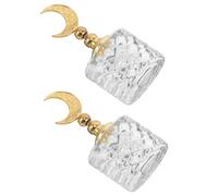 VILLFUL Lot de 2 Set de Set de Mini Flacons Rechargeables pour Parfum en Verre Forme Lune 3ml Design Ergonomique Facile à Nettoyer pour Présents et Fêtes