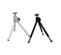 VILLFUL Lot de 2 Trépieds Mini en Alliage d'Aluminium Argenté Pince pour Smartphone Perche à Selfie Portable et Flexible Compatible Téléphones et Appareils Photo Voyage et Photo Mobile