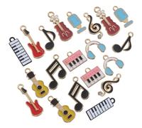 VILLFUL Lot de 20 Breloques Musicales en Alliage Émaillé Pendentifs Légers de Note de Musique pour Bracelets Colliers et Accessoires DIY Charms Décoratifs pour Création de Bijoux et