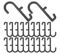 VILLFUL Lot de 20 Crochets en J Noirs en Plastique pour Panneaux Perforés 1,5 X 5 Mm, Crochets Muraux Polyvalents Cuisine, Atelier et Organisation Murale, Accessoires de Rangement