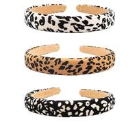 VILLFUL Lot de 3 Bandeaux Léopard Vintage pour Femmes et Filles Taille 5-7 CM Accessoires Cheveux Imprimé Léopard Confortables et Élégants pour Fêtes et Coiffures Tendances