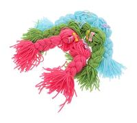 VILLFUL Lot de 3 Perruques Tressées pour Animaux de Compagnie Taille Unique Couleurs Rose Fuchsia Vert et Bleu Accessoires de Cosplay pour Chats et Chiens pour Fêtes Noël et Séances