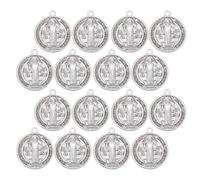 VILLFUL Lot De 30 Breloques Religieuses Médailles De Saints Pour Bracelets Et Chapelets Catholiques Pendentifs Médailles Sacramentelles Catholiques Finition Antique Argentée