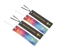 VILLFUL Lot de 4 Marque-pages Bibliques Religieux en Matériau Solide, 2 Croix Noires et 2 Croix Colorées, Compact et Pratique pour Maison, Bureau, École et Étude Chrétienne,