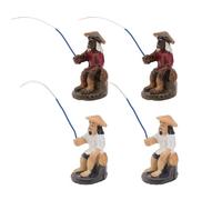 VILLFUL Lot de 4 Ornements Miniatures en Résine de Pêcheurs pour Décoration D'aquarium et Micro Paysage, Faciles à Placer, pour Jardin et Bureau Couleur Aléatoire