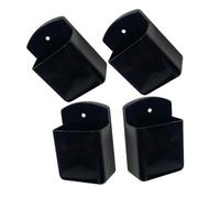 VILLFUL Lot de 4 Supports Muraux Adhésifs Noirs en Plastique, Organisateur Mural de Télécommande et Porte-Stylo, Support de Rangement sans Perçage pour Maison et Bureau, Fixation Murale