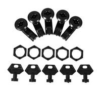 VILLFUL Lot de 5 Sets de Serrures à Came Noires pour Armoire Électrique, Verrou Tournant Robuste Compatible Boîtes de Distribution et Boîtes de Circuit, Accessoires de Verrouillage