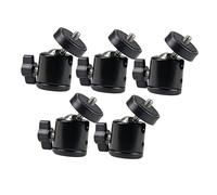 VILLFUL Lot De 5 Têtes Sphériques Universelles 1/4 pour Smartphone, Trépied Portable, Tête D'amortissement en Métal, Légère Et Solide, Fixation Compatible Lampe Frontale, pour Usage Photo Et Vidéo