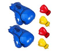 VILLFUL Lot de 6 Ballons Gonflables de Moufles de Boxe Rouge Jaune et Bleu Décoration Colorée pour Fête D’Anniversaire Garçons Thème Boxe Articles de Fête Sportifs Résistants