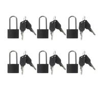 VILLFUL Lot de 6 Sets de Mini Cadenas pour Casier avec Clé Petit Cadenas en Acier Noir Journal et Bagages pour Rangement Sécurisé la Maison Voyage