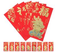 VILLFUL Lot De 60 Enveloppes Pour Le Festival Du Printemps Rouges Jolies Enveloppes Année Argent Dragon