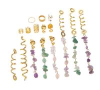 VILLFUL Lot De 80 Pendentifs Pour Dreadlocks En Pierre Tresses Dorées Pour Femmes Style Africain Accessoires De Coiffure Breloques Fêtes