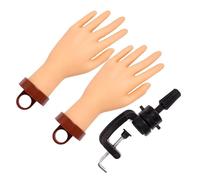VILLFUL Mannequin Main pour Entraînement Ongles Silicone Souple Main Exercice Réaliste avec Pince de Bureau Modèle Pratique pour Manucure et Formation Professionnelle