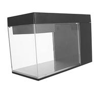 VILLFUL Mini Aquarium Betta Acrylique Noir Micro Aquarium Bureau Décoratif pour Poissons Eau Douce Terrarium Compact avec Filtration Latérale Décoration de Table Originale