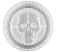 VILLFUL Moule en Silicone Tête de Crâne pour Cendrier et Boîte de Rangement | Blanc, Réutilisable et Surface Lisse, Usage DIY pour Fête D’halloween, Format Portable