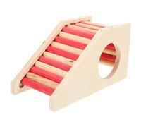 VILLFUL Niche pour Hamster en Bois Multifonctionnelle Abri Échelle en Bois Deux Couleurs pour Cage Aire De Jeux Petits Animaux Compatible Hamsters Cochons d'Inde Lapins