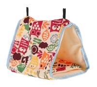 VILLFUL Nid Suspendu pour Oiseaux Hammock Douillet Triangles pour Perruches et Canaris Grand Modèle avec Coussin Bleu à Motifs Animaux Abri et Pratique pour Oiseaux