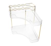 VILLFUL Organisateur Angle pour Salle de Bain Transparent à Niveaux Support Maquillage et Brosse à Dents Étagère Multi-Couches pour Cosmétiques et Soins Peau sur Plan de Toilette