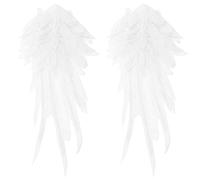 VILLFUL Paire de Pinces à Cheveux Décoratives D’ailes D’ange Brodées Blanches, Barrette pour Cheveux Légère et Confortable, Ornement Coiffure pour Fête et Séance Photo, Accessoire