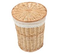VILLFUL Panier à Linge Tressé Naturel Couvercle 45l Panier De Rangement Multifonction Pour Linge Sale Maison Hôtel Restaurant