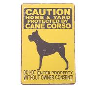 VILLFUL Panneau D’avertissement Pour Chien En Métal Vintage 30x20 Cm, Signalisation Jardin Résistante Et Décorative, Panneau Interdit Entrée Sans Autorisation Pour Jardin, Décoration Extérieure