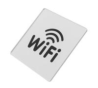 VILLFUL Panneau Indicateur Wifi Design Minimaliste Autocollant Acrylique Blanc Étanche 10x10 Cm Rappel Couverture Wifi Facile à Poser pour Restaurant et Café