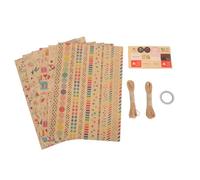 VILLFUL Papier Kraft D’Emballage Présent 10 Pcs à Motifs de Notes Musicales Format Standard Couleur Naturelle pour Saint-Valentin Anniversaires Bricolage et Décoration Festive