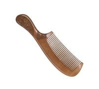 VILLFUL Peigne Bois de Pêche à Manche Sculpté Double Face Antistatique Massage Du Chevelu pour Femmes Doux et Adapté à Tous Types de Cheveux