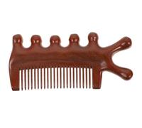 VILLFUL Peigne de Santal Portable à Dents Larges pour Cheveux Bouclés Massage Du Chevelu Stimulation Circulation Sanguine Soulagement des Maux de Tête Léger et Adapté à Tous Types de