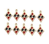 VILLFUL Pendentifs Breloques Cartes à Jouer 20 Pièces en Alliage Noir et Rouge 26x17mm Accessoires Bricolage Bijoux DIY Amateurs Bracelets Colliers Créations Loisirs