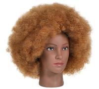 VILLFUL Perruque Afro Bouclée Synthétique Courte pour Femmes Noires Style Naturel Léger et Confortable Accessoire Polyvalent pour Fêtes Carnaval et Usage Quotidien -kaki