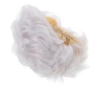 VILLFUL Perruque Grise Courte Ondulée Âgées Fibre Haute Température Confortable et Sécurisée Style Vintage pour Costume Halloween et Usage Quotidien