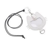 VILLFUL Pet Hair Keepsake Keychain PU Leather Cat Head Design Memorial Holder for Pet Hair Storage and Souvenir Stylish Collector Charm for Cat Lovers