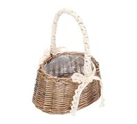 VILLFUL Petit Panier de Fleurs Tissé à Main, Bois, Réutilisable, Décoratif