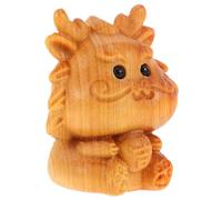 VILLFUL Petit Pendentif Dragon en Bois Sculpté, Breloque Artisanale Zodiac Chinois, Mini Figurine 3d pour Bracelet à Fabriquer Soi-même, Décoration Bureau et Loisirs Créatifs