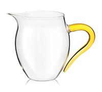 VILLFUL Pichet Verre avec Anse Ergonomique Anti-brûlure Pichet à Lait et Thé Transparent Fond Plat Stable pour Cuisine Café Bar et Restaurant